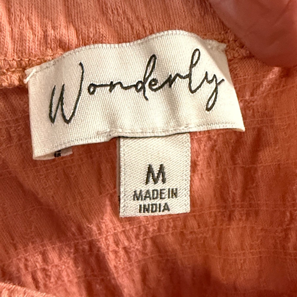 Wonderly Peach Tank Top with Gathered Straps - Picture 2 of 3